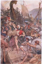 De dood van de Perzische admiraal bij Salamis, uit Plutarchus